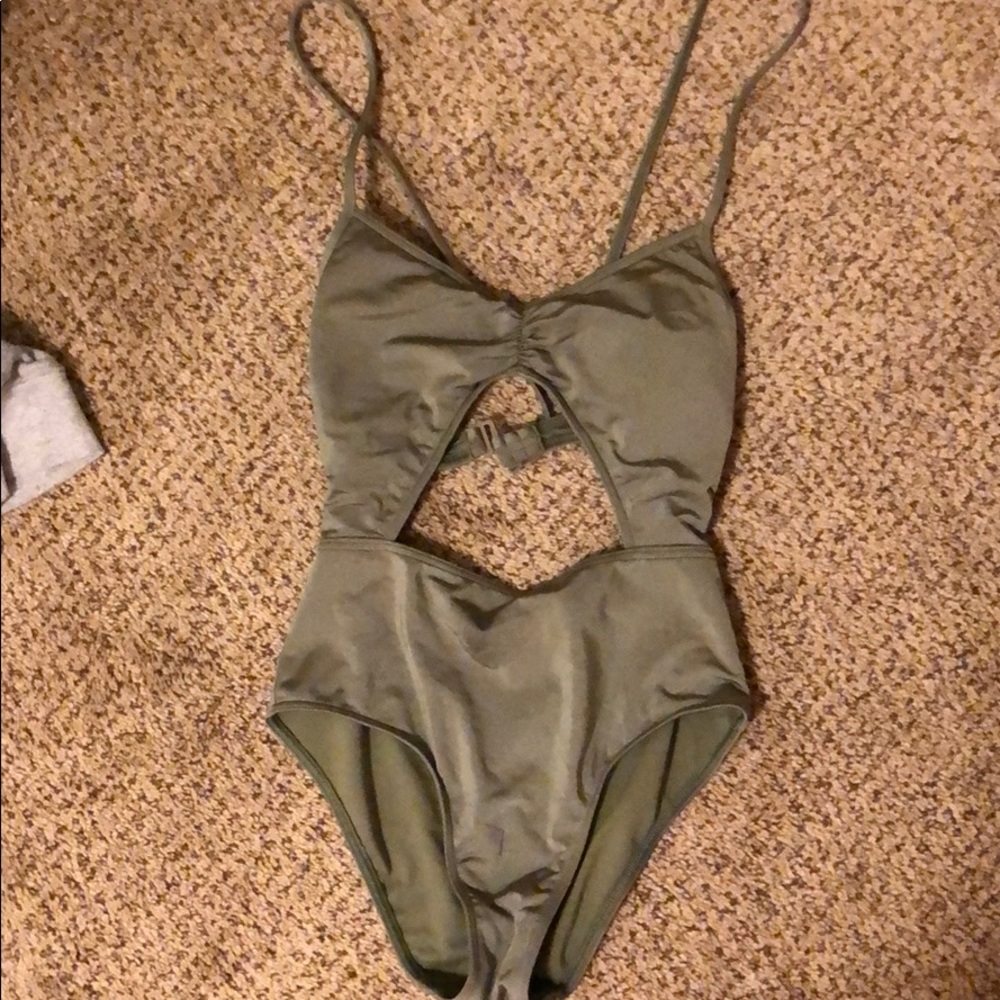 Abercrombie & Fitch green one piece swim suit